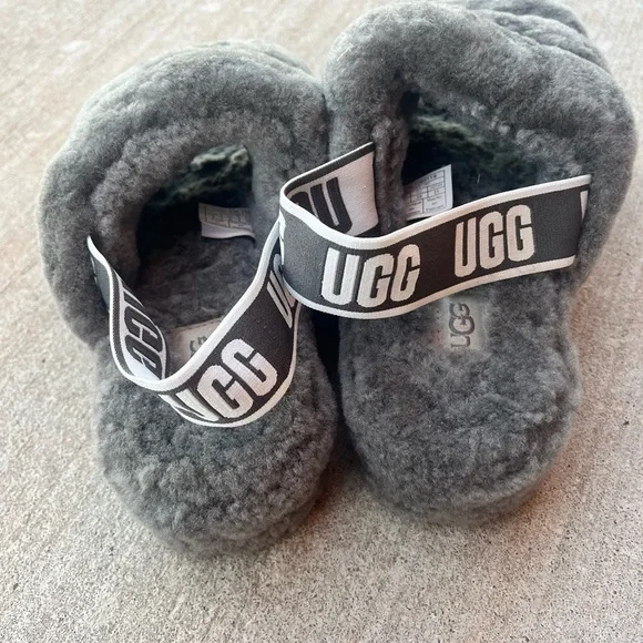 UGG Australia Fluff Yeah Women's Slide Slipper, Size 8 - Charcoal - Picture 3 of 11